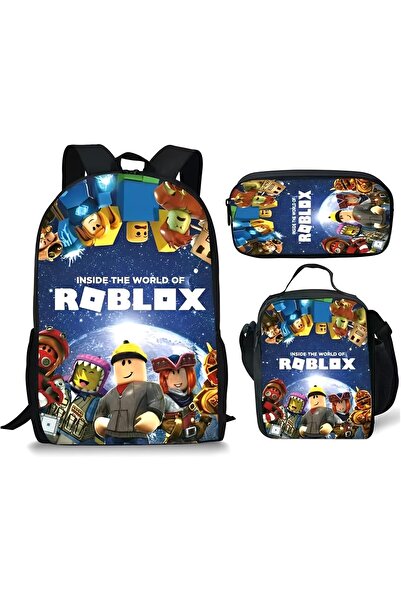 Generic حقيبة ظهر روبلوكس للأولاد والبنات، حقيبة غداء، حافظة أقلام، حقيبة ظهر...