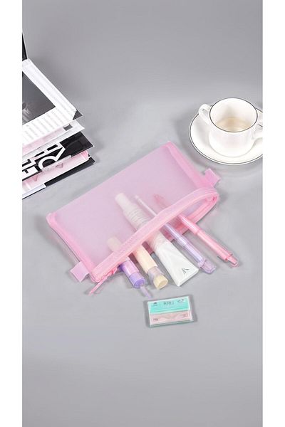 erorex Clear Mesh Zipper Pencil Case Set 4 Piece Exam Stationery Organizer For Students And Makeup Storage