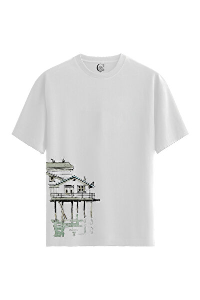 Color Luxe Stilt House - 100% Cotton Women's White T-Shirt - Premium Quality
