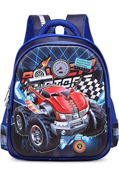 Generic حقيبة ظهر مدرسية للأولاد مقاس 14 بوصة مع حزام قابل للتعديل