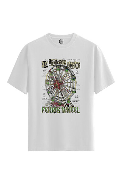Color Luxe Ferris Wheel - 100% Cotton Women's White T-Shirt - Premium Quality