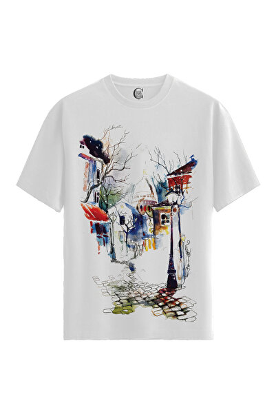 Color Luxe Parisian Nightscape - 100% Cotton Women's White T-Shirt - Premium ...