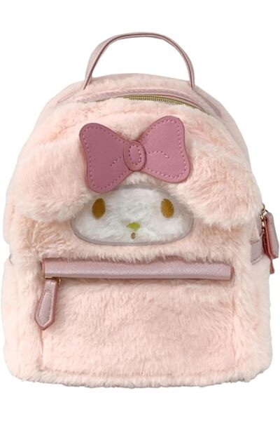 Generic حقيبة ظهر صغيرة من الفرو المحشوة، حقيبة للفتيات، حقيبة My Melody الفر...