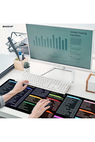 erorex لوحة ماوس كبيرة XL، لوحة ماوس اختصار مكتبية ممتدة، لوحة ماوس كمبيوتر، حصيرة مكتب مع خياطة