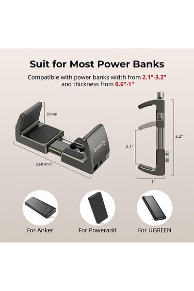 erorex Power Bank Holder Power Bank Clamp Mount For Camera Compatible With Width Range 2.1 Inch 3.3 Inch