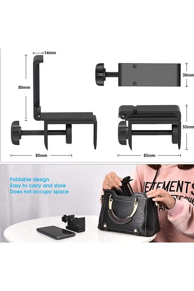 erorex Headphone Holder Under Desk Headphone Stand Foldable Gaming Headset Hanger Mount Universal Metal
