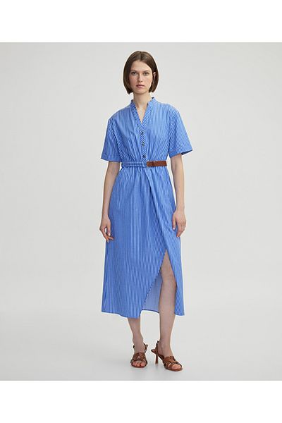 İpekyol Striped Dress with Contrasting Belt