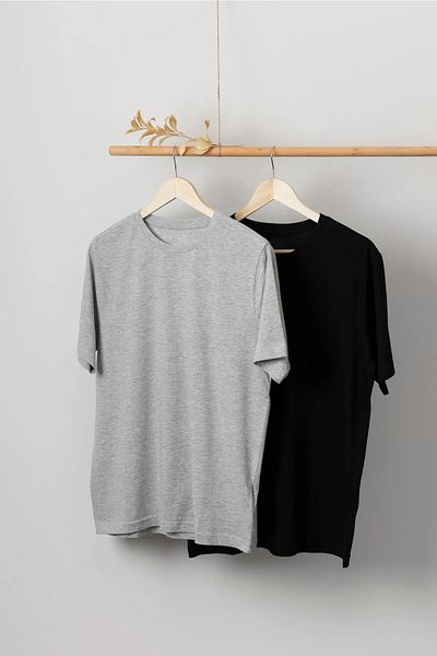 Guillermo Black Gray Slim Fit Crew Neck 2-Piece Plain T-Shirt Pack