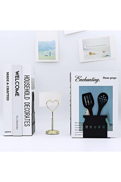 erorex Metal Bookends 2 Pack Sturdy Book Stopper For Shelves Desktop Holder Ideal For Home School Office
