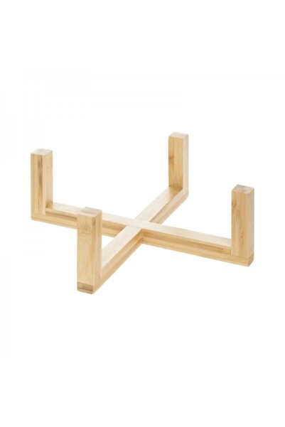 Secret de Gourmet Salad bowl with bamboo stand, Organic White, 23.4x9 cm