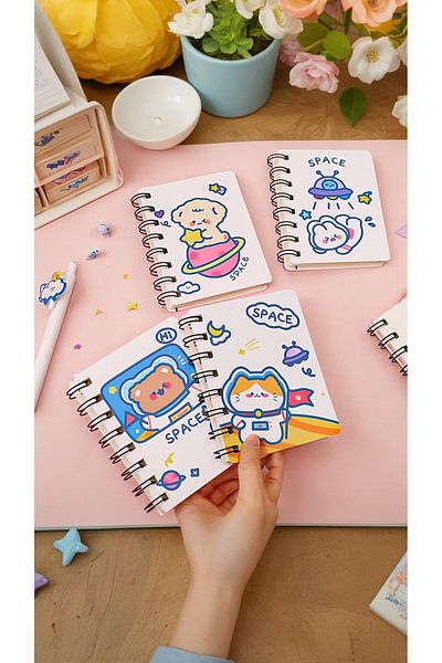 erorex Mini Animal Cartoon Pocket Notebook Set Pack Of 4 3X4 Spiral Portable Notepads With Blank And Lined