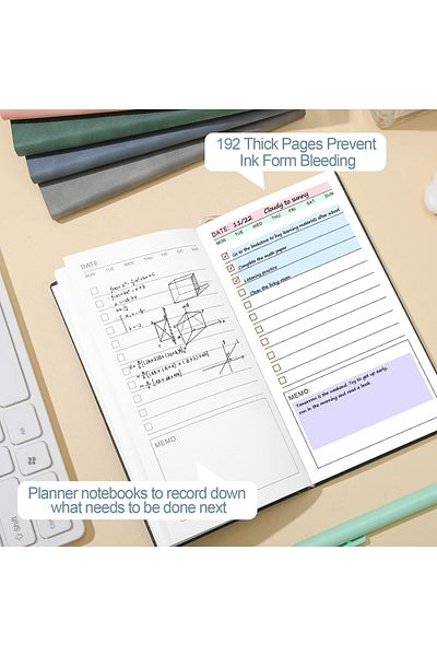 erorex 2 Pcs Soft Leather To Do List Notebook 196 Pages Pocket Checklist For Daily Plans Perfect School