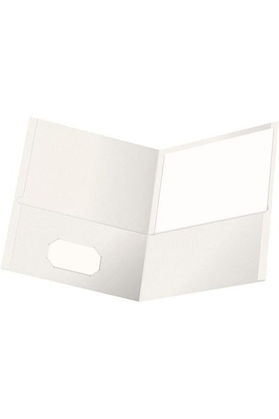 erorex Twin Pocket Folders Textured Paper Letter Size White Holds 100 Sheets Box Of 25 57504Ee