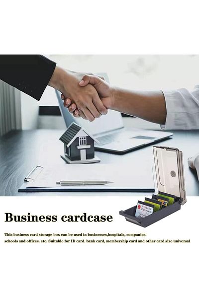 erorex 500 Capacity Card Holder Business Card Storage Box Desktop Card Organizer Card Box With Dividers