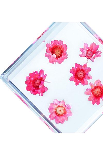 erorex Acrylic Resin Cube Paperweight With Preserved Flower Eternal Flower Starflower Inside 4Cm Cube