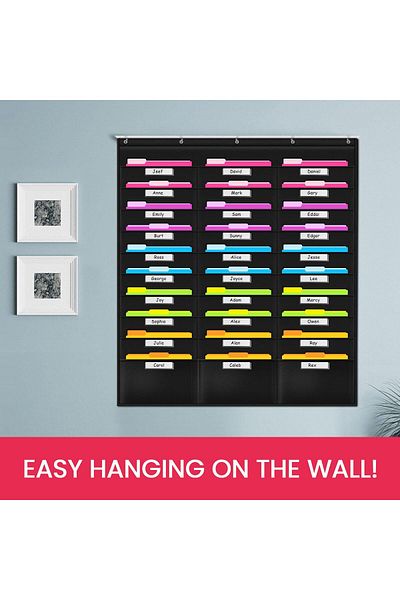 erorex School Pocket Chart 30 Signatory Pocket Heavy Duty Hanging File Folders Pocket Chart Cascading