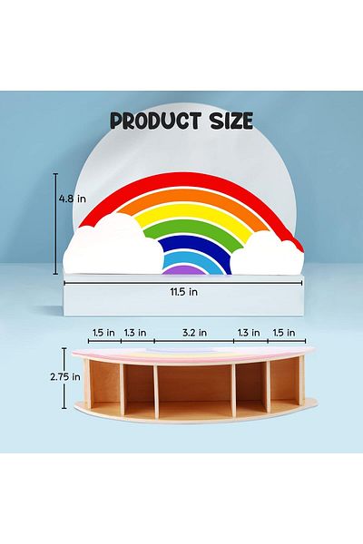 erorex Wooden Pen Holder And Pencil Holders Rainbow Supply Caddy Desk Organizer Desk Tidy For Office