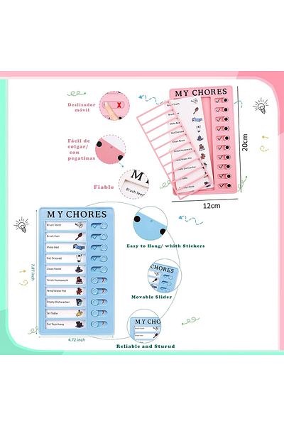 erorex Chore Chart For Kids 3 Pcs Detachable Routine Chart For Kids Made Of Abs Material Chore Chart