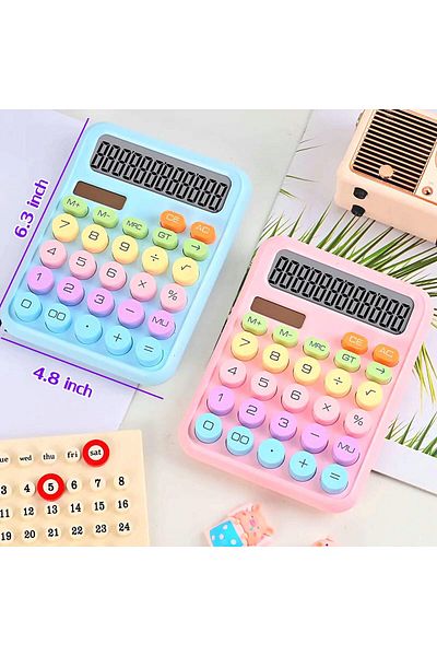 erorex Mechanical Switch Calculator Colorful Candy Calculator 12 Digits Large Lcd Display Purple