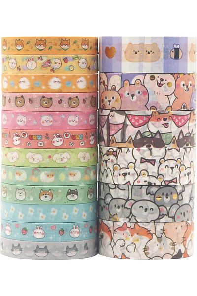 erorex Pets Washi Tape Set 18 Rolls Gold Embellishment Decorative Masking Tapes For Arts Diy Crafts Bullet