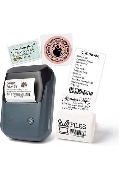 erorex B1 Label Maker Barcode Label Printer Bluetooth And Usb Black Monochrome Label Printer Portable