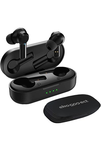 erorex Waterproof Bluetooth 5.3 Wireless Earbuds With Buckle And 6 Hour Play Time With Case Black Led