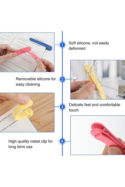 erorex Bookmark Bookmark Clip Silicone Smart Book Markers For Men Women Book Accessories For Reading