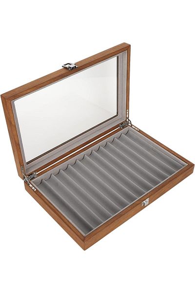 erorex Fountain Pen Display Case 12 Slot Pen Display Box Wood Display Case With Lid Pen Organizer Box Pen