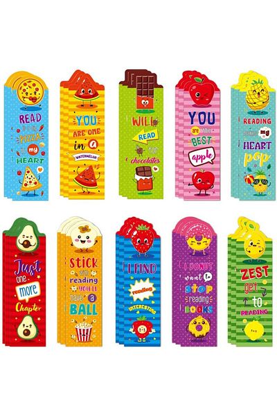 erorex Scented Bookmarks Kids Scratch And Sniff Bookmarks Fruit Food Theme Bookmarks Sayings Bookmarks