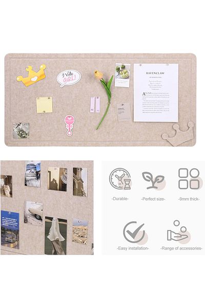 erorex Felt Large Bulletin Board 47 Inch X 36 Inch Decorative Picture Framed Display Board With 30 Push