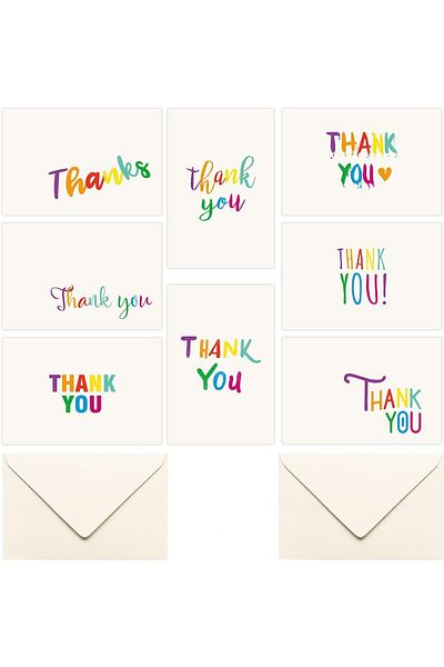erorex Thank You Cards Greeting Card Thank You Cards Multipack Includes 8 Colorful Card And 8 Envelopes