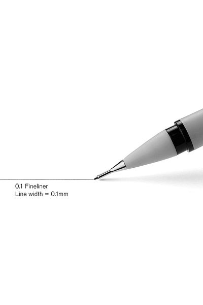 erorex Fineliner Fine Point Pen Set 0.1 Mm Tip Set Of 5 Black