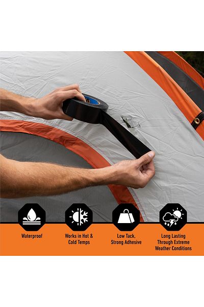 erorex All Weather Outdoor Waterproof Duct Tape Uv And Temperature Resistant 1.88 Inch X 25 Yd Black Pack