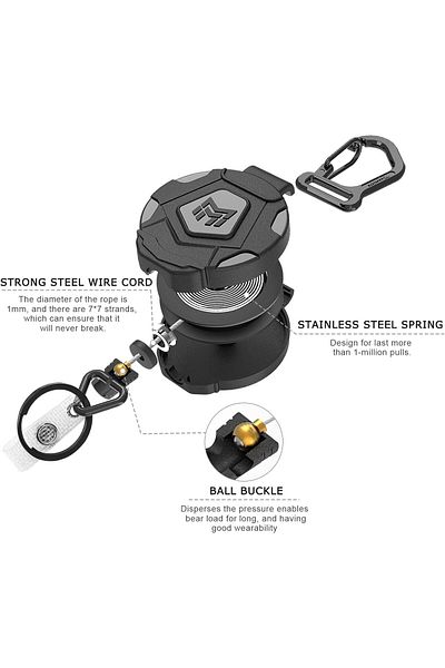 erorex Retractable Badge Holder 2 Pack Id Badge Holders With Heavy Duty Carabiner Reel Clip Badge Holder