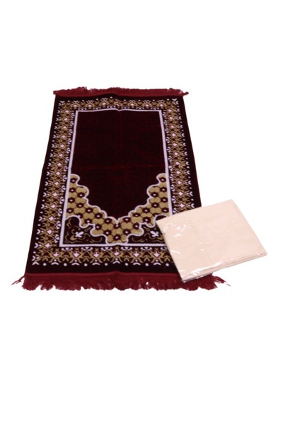 smart home سجادة صلاة تركية مبطنة مع جلال بتصميم جرافيكي إسلامي مبطن منقوش/ور...