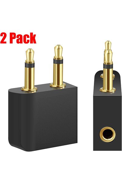 erorex 2 عبوة من كابل مضفر من نوع C إلى USB C إلى 3.5 مم، بطول 22 سم وبطول 0.7 قدم، محول سماعة رأس للسيارة، محول AUX للصوت