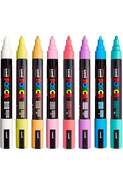 erorex Acrylic Paint Marker Set 8 Soft Colors Medium Tip 1.8 2.5Mm Multicolor