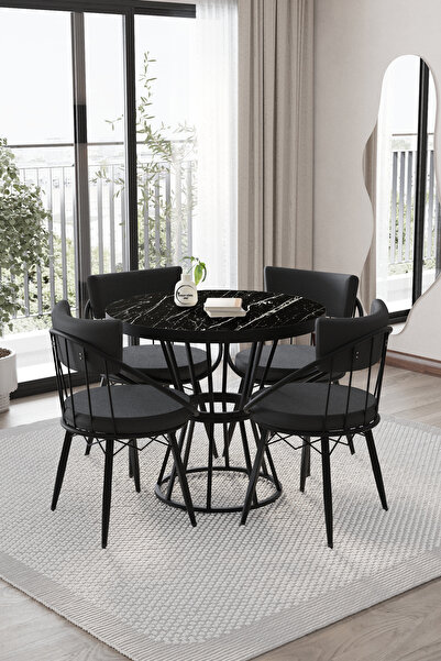 BY ORHAN GÜZEL Mutfak Masası Takımı,yuvarlak Masa Takımı,4 Kişilik Mutfak Mas...