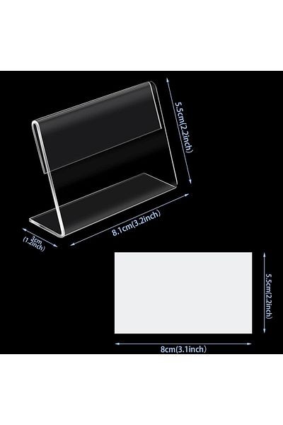 erorex 3.2 X 2.2 Inches Acrylic Sign Holder Slant Back Sign Holders Clear Picture Frame Acrylic Stands L