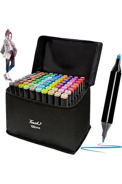 erorex 120 Colors Alcohol Markers Set Dual Tips Blender Art Markers For Drawing Permanent Sketch Markers