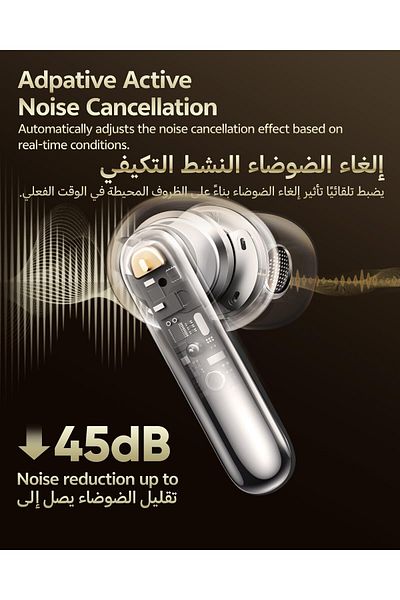 erorex سماعات أذن T19 الذكية اللاسلكية مع ميكروفون رباعي وخاصية الاتصال الصوتي عالي الدقة بتقنية البلوتوث 5.1