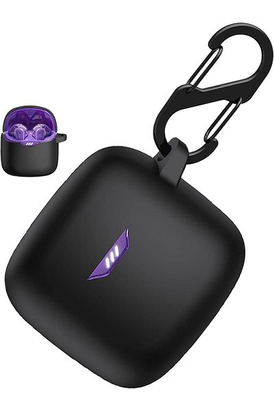 erorex حافظة سيليكون متوافقة مع سماعات Jbl Tune Buds، غطاء ناعم واقٍ مع سلسلة مفاتيح مضادة للضياع