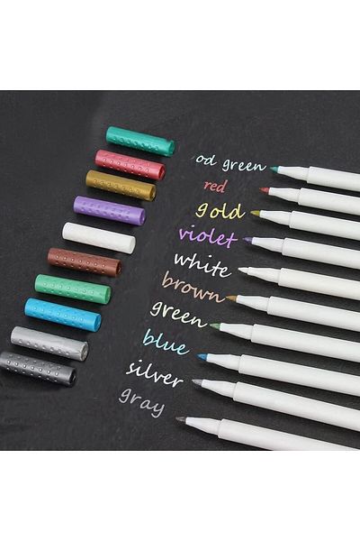 erorex Metallic Markers Painting Pen Set Of 10 Colors Calligraphy Pen For Card Making Drawing Lettering
