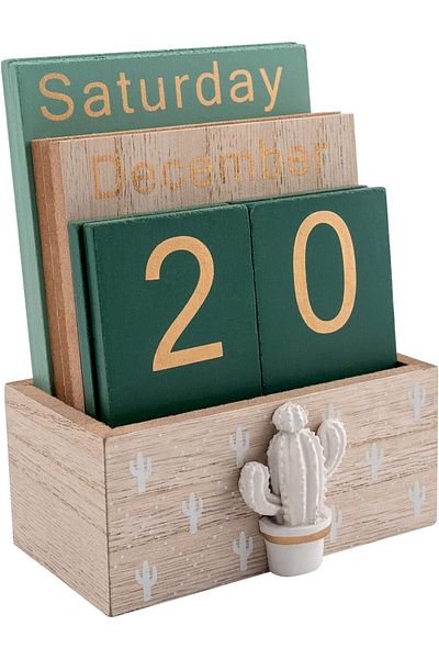 erorex Perpetual Calendar Wooden Calendar For Home Office Desk Accessories Vintage Wood Block Calendar