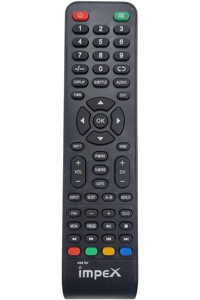 erorex Replacement Remote Control Compatible For Nikai Tv And Dansat Tv Lcd Led Black