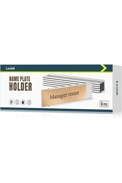erorex 6 Pack Name Plate Holder Wall Mount Office Door Name Plate Holder For Meeting Room Business