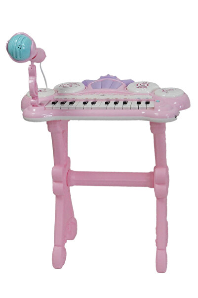 rennes NP-900PK 24 Tuşlu Elektronik Pembe Çocuk Piyanosu Mikrofon Tabure Full Set (Işıklı Öğretici Mod)