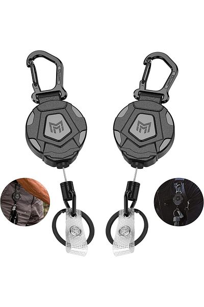 erorex Retractable Badge Holder 2 Pack Id Badge Holders With Heavy Duty Carabiner Reel Clip Badge Holder
