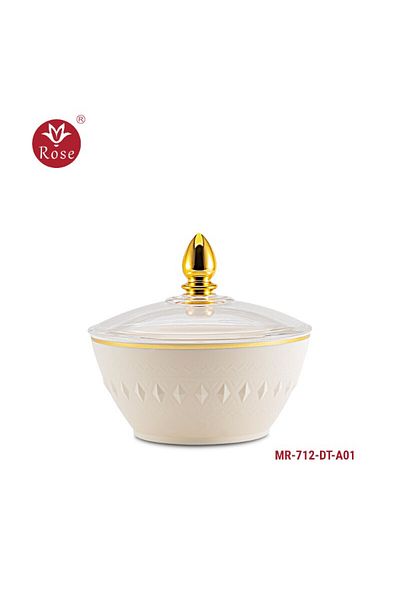 Rose 712 Date Bowl with Rose Lid (6.5*12) cm