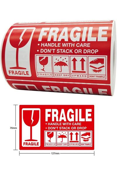 erorex Strong Adhesive Fragile Stickers 1 Roll 300 Handle With Care Don'T Fall Labels For Shipping And